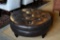 Large Contemporary Tufted Brown Leather Ottoman with Nailhead Trim