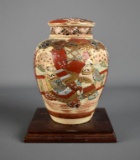 Nice Antique Japanese Meiji Period Satsuma Moriage Lidded Jar