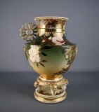 Antique 14” H Japanese Meiji Period Satsuma Moriage Vase