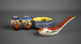 Lot of Five Vintage Asian Ceramic Souvenir Pieces