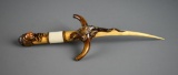 Curious Contemporary Tribal Style Dagger, Brown Lizard Motif