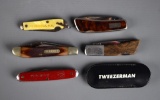 Lot of Five Pocketknives & A Tweezerman Tool