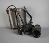 Vtg. Bausch & Lomb US Marine Corps Mark 46 No. 738 1944 7x50 Field Binoculars w/ Leather Case