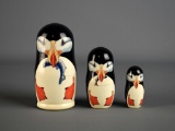 Golden Cockerel Brand Nesting Puffin Dolls, Made in Russia