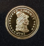 American Mint 14K Gold Replica Coin: 1797 Eagle, 11 mm Diameter, 0.5 gram