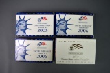 Four US Mint Proof Sets: 2005, 2006 (2), 2007
