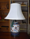 Blue & White Imari Style Oriental Porcelain Table Lamp