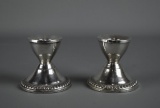 Pair of Sterling Silver Weighted Candle Holders