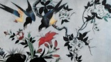 Vintage Framed Oriental Style Birds Print