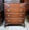 Vintage Four Drawer Mahogany Dresser Chest, Ogee Bracket Feet