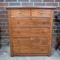 Antique Oak and Walnut Six Drawer Chest