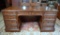 “The Ellis Line” by Sligh Executive Walnut Desk, Sectioned Leather Top