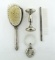 Lot of Sterling Silver Baby / Child Items: Brush, Comb, Rattle, Teething Ring