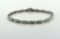 14K White Gold and 3.12 Carats Baguette Diamond Link Tennis Bracelet