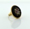 14K Yellow Gold Ring with Micromosaic Cabochon Top