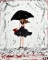 RIN (XX-XXI) Umbrella Lady in Rain, Acrylic on Canvas, Signed Lower Right