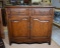Lovely Contemporary Distressed Finish Fruitwood Credenza