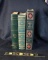 Three Leather Bound Vols.: Classic Works of Fiction with Bookmark