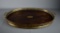 Vintage 21” Brass and Wood Oval Tray