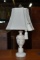 Alabaster Neoclassical Lamp w/ Nice Contemporary Neutral Shade