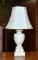 Alabaster Neoclassical Lamp w/ Nice Contemporary Neutral Shade