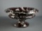 Black and Red Marble Pedestal Bowl, 12” Diameter