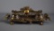 Antique Style Bronzed Metal Double Ink Well Inkstand, Made in India