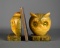 Vintage Colored Alabaster Owl Bookends, Made in Italy with 1924 Scovil “Prayers for Girls” Book