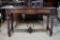 “European Crossroads” by John Richard Leather Top Walnut Console Table, Barley Twist Base