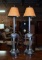 Pair of Hand Made Maitland-Smith Bronze Sideboard Lamps, Ram's Head & Hoof Motif
