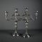 Pair of Preisner Pewter #2422 Triple Light Candelabras