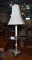Elegant Gilt Silver Trifid Candlestick Table Lamp, Custom Made Neutral Shade