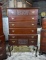 Antique Early 20th C. Queen Anne Style Carved Mahogany High Boy Chest