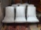 Set of Eight Stylish Contemporary Bernhardt Slope Arm Dining Chairs w/ Custom Neutral Upholstery