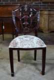 Vintage Hepplewhite Style Mahogany Shield Back Dining Chair