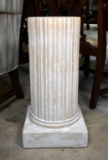 Neoclassical Fluted Column Plant Stand, Plaster