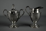 Preisner Sterling Silver Sugar & Creamer, K Monogram