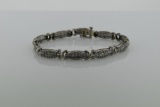 10K White Gold and 4.2 Carats Diamond Link Tennis Bracelet