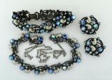 Fine Vintage Florenza Demiparure with 22” Necklace, 7.25” Bracelet, and 1.25” Earrings