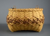 A. Frances Owens (American [No. Car.], XX-XXI) 3-Row Criss-Cross Banded Split Oak Basket