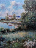 Razin (XX-XXI) Impressionist Landscape, Oil on Canvas, Signed Lower Right