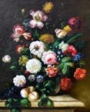 Brooks (XX-XXI) Floral Still Life, Oil on Canvas, Signed Lower Right