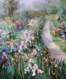 (XX-XXI) Fruit Still Life, Garden Path, Impressionist Painting on Canvas, Unsigned