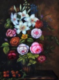 VanHunt (XX-XXI) Floral Still Life, Oil on Canvas, Signed Lower Right