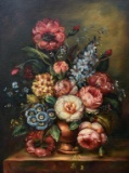 (XX-XXI) Floral Still Life, Oil on Canvas, Unsigned