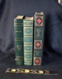 Three Leather Bound Vols.: Classic Works of Fiction with Bookmark
