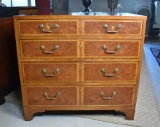 Burled Fruitwood and Satinwood Chest by Baker Furniture
