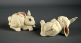 Pair of Boehm Porcelain Rabbit Figurines: “Newborn Playing” and “Newborn Sleeping”