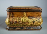 Castilian Imports Inc. Chinoiserie Decorative Wooden Box w/ Cracquelure Painted Finish