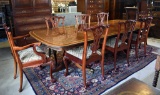 Sheraton Triple Banded Mahogany Dining Table / Conference Table, Hand Made by Scholte Furniture